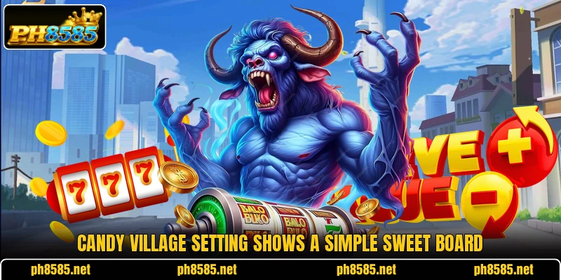 Candy Village setting shows a simple sweet board Candy Village setting shows a simple sweet board