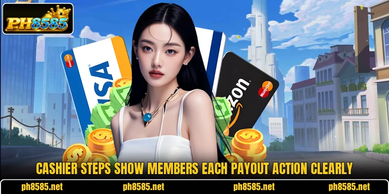 Cashier steps show members each payout action clearly Cashier steps show members each payout action clearly