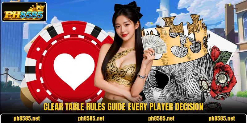 Clear table rules guide every player decision Clear table rules guide every player decision