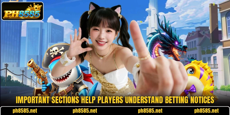 Important sections help players understand betting notices Important sections help players understand betting notices