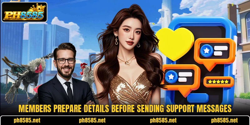 Members prepare details before sending support messages Members prepare details before sending support messages