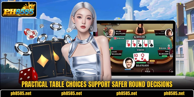 Practical table choices support safer round decisions